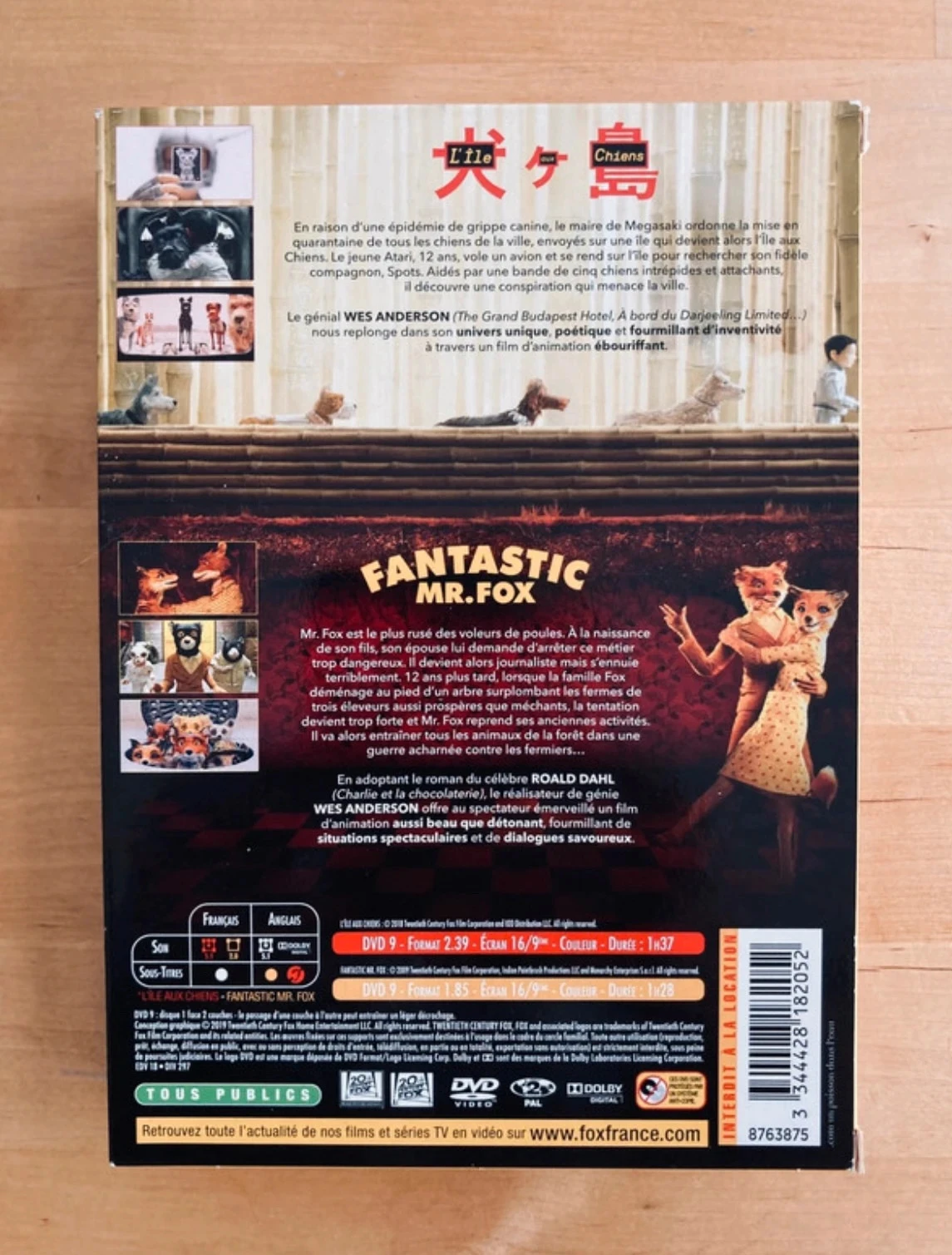 Cofre com 2 DVD Wes Anderson: Sr. Fox Fantástico e A Ilha dos Cães. – photo 2